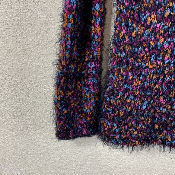 Ny Collection Sweater Fuzzy Soft Multi-Color Black Pink Pullover Long Sleeve - Picture 5 of 11